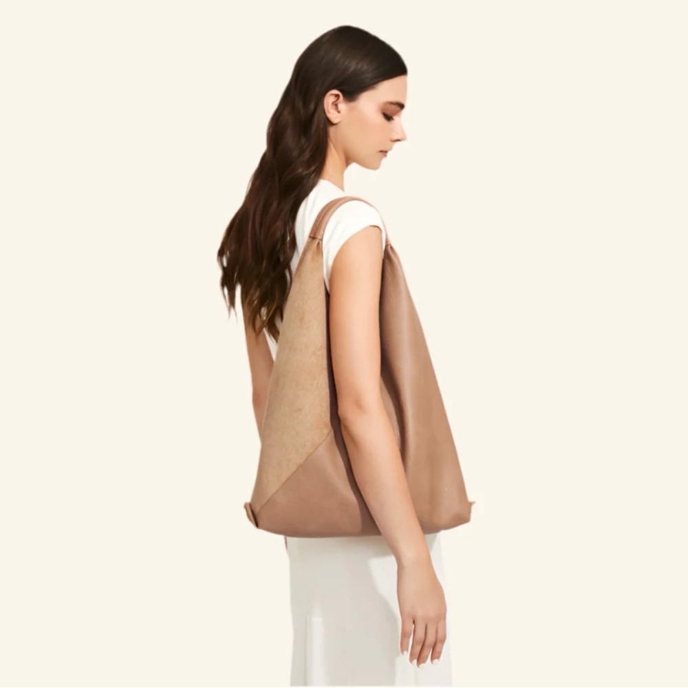 Shiraleah Arden Tan Vegan Leather Suede Hobo Tote